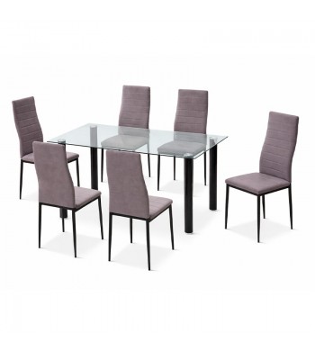Juego de comedor completo Mod. Yuri negro
