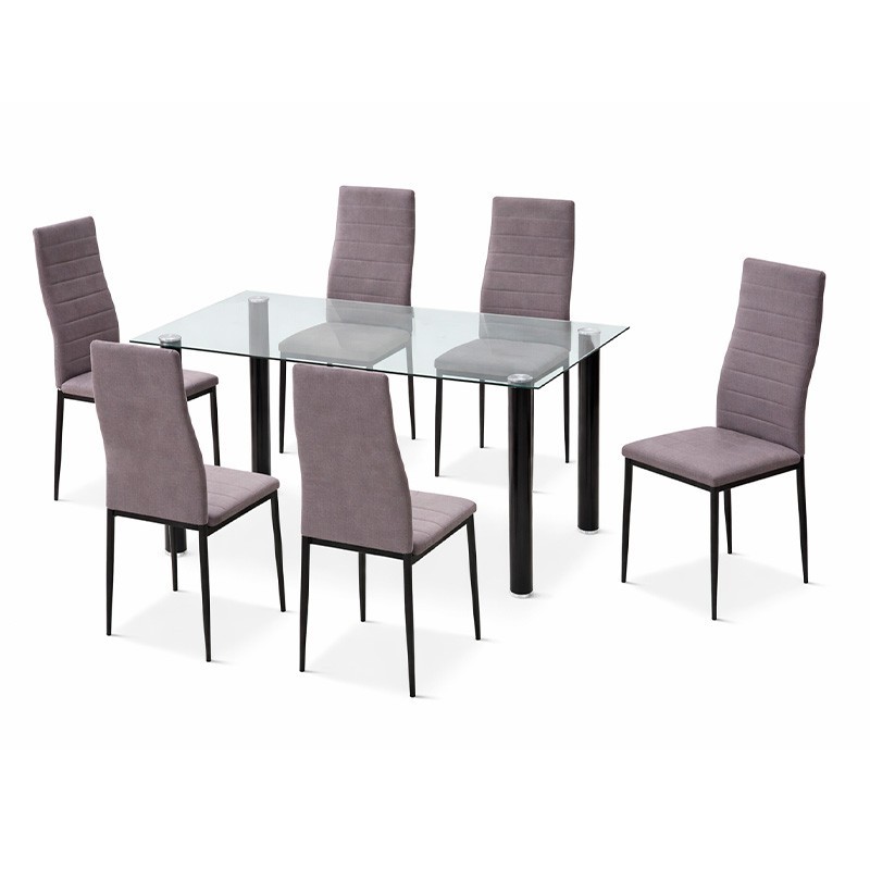 Juego de comedor completo Mod. Yuri negro