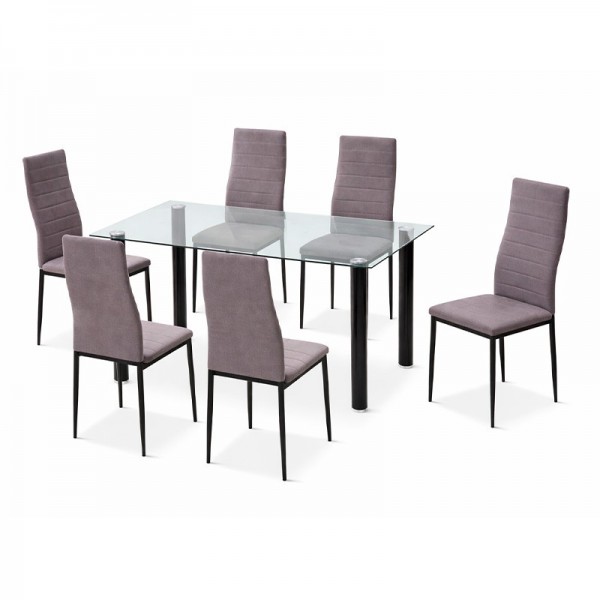 Juego de comedor completo Mod. Yuri negro