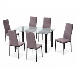 Juego de comedor completo Mod. Yuri negro