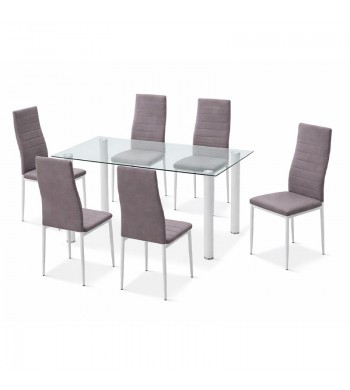 Juego de comedor completo Mod. Yuri blanco