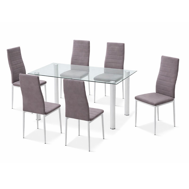 Juego de comedor completo Mod. Yuri blanco