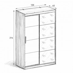 Armario 2 puertas correderas con espejo Mod. Inova