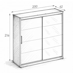 Armario 2 puertas correderas con espejo Mod. Inova