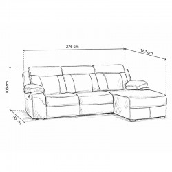 Chaiselongue relax eléctrico Mod. Menfis 3 plazas