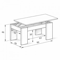Mueble TV completo Mod. Soto con mesa elevable