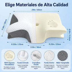 Almohada Butterfly ergonómica cervical 60x40CM
