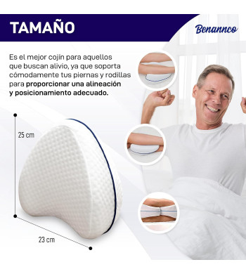 Almohada Viscoelástica para Piernas y Rodillas 25cm
