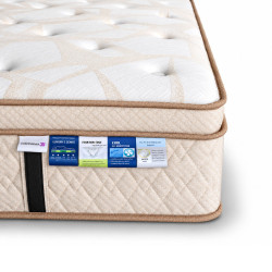 Colchón Natural Sleep con Muelles Ensacados 5 Zonas, Látex y Visco Gel