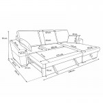 Chaiselongue cama reversible Corea 3 plazas