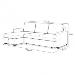 Chaiselongue cama reversible Paton 3 plazas