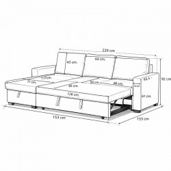 Chaiselongue cama reversible Paton 3 plazas