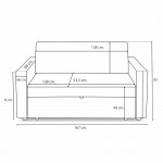 Sofá cama clic-clac Mod. Izan 2 plazas
