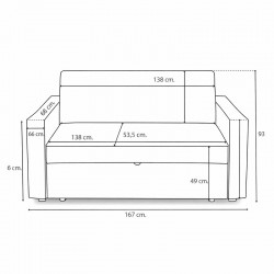 Sofá cama clic-clac Mod. Izan 2 plazas
