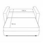 Sofá cama clic-clac Mod. Izan 2 plazas