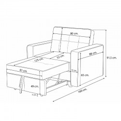 Sofá cama clic-clac Mod. Izan 1 plaza