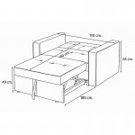 Sofá cama clic-clac Mod. Izan 1 plaza
