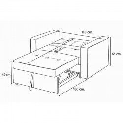 Sofá cama clic-clac Mod. Izan 1 plaza