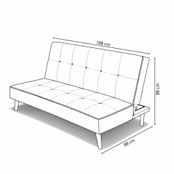 Sofá cama clic-clac Mod. Unai 2 plazas