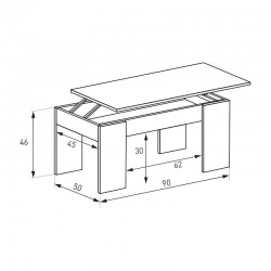 Mesa de centro elevable Mod. Gala