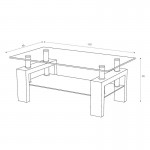 Mesa de centro tapa de cristal Mod. Sama