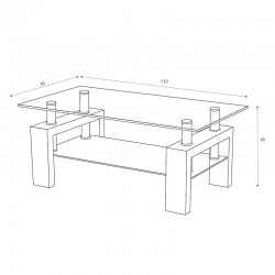 Mesa de centro tapa de cristal Mod. Sama