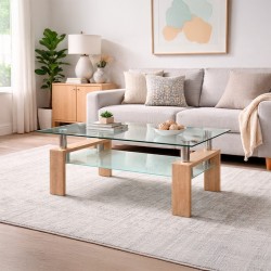 Mesa de centro tapa de cristal Mod. Sama