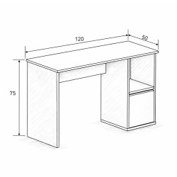 Mesa estudio 1 puerta Mod. Aura